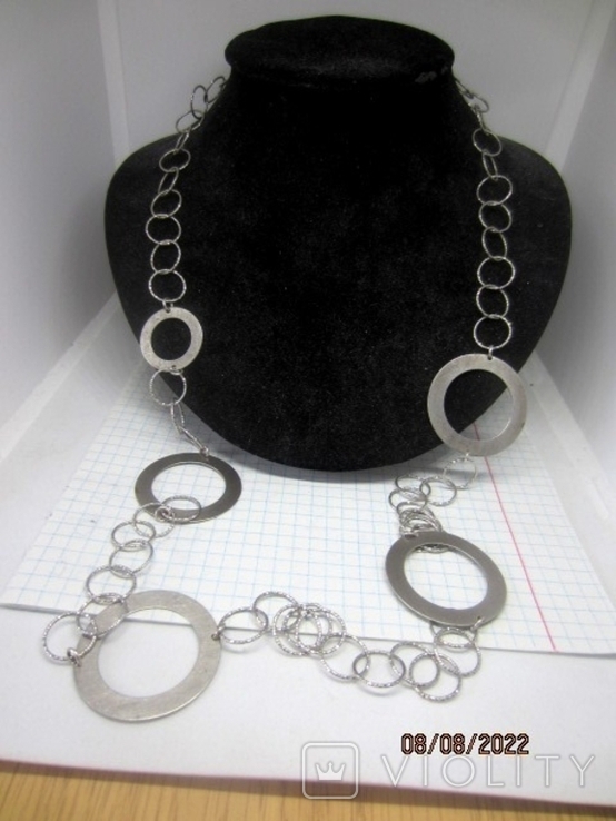 Designer necklace silver 925, dowzhina 85 cm, photo number 9