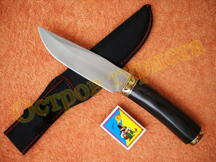 Нож охотничий Golden Wood деревянная рукоять с чехлом, фото №2