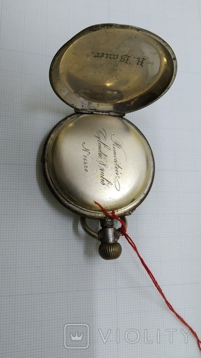 Старинные мужские карманные часы Remontoir Серебро Швейцария, фото №2