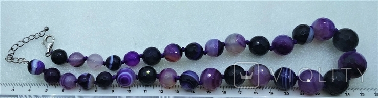 Ожерелье Серебро 925 Фиолетовый Агат, фото №3