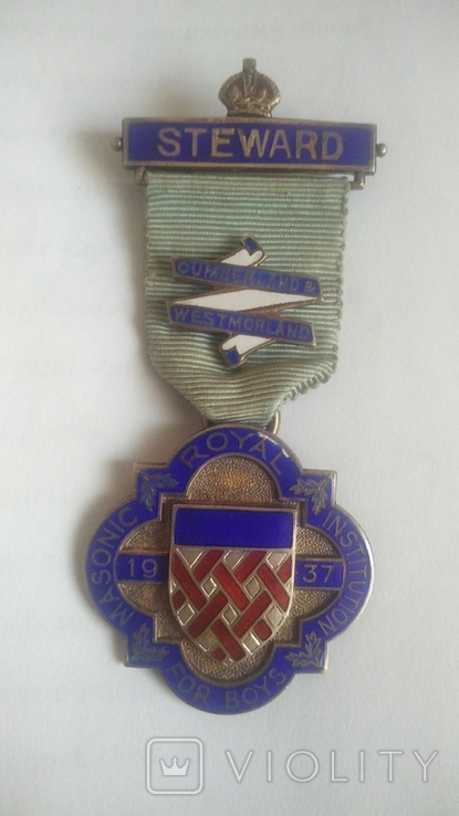 Масонская медаль знак награда 1937г. серебро, фото №2