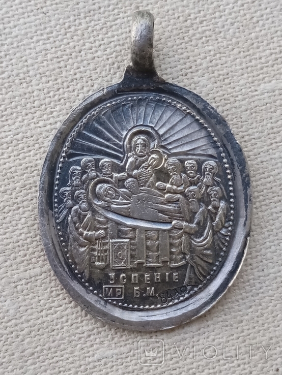 Образ Святого Архангела Гавриила Успение Пресвятой Богородицы нательная иконка серебро 84, фото №7
