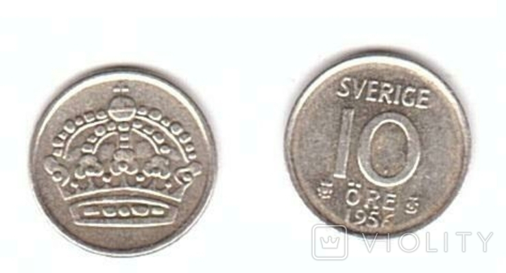 Sweden Швеция - 10 Ore 1956