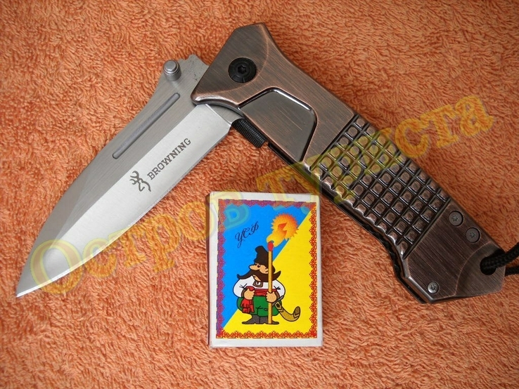 Нож складной туристический Browning полуавтомат клипса 22см, фото №4