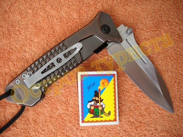 Нож складной туристический Browning полуавтомат клипса 22см, фото №5
