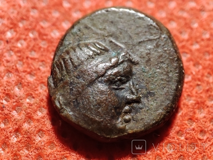 Пантикапей.Лот из 3 монет.Аполлон -горит..Бык-плуг,колос.Перисад 4.Камасарии.2 в.до.н.э., фото №5