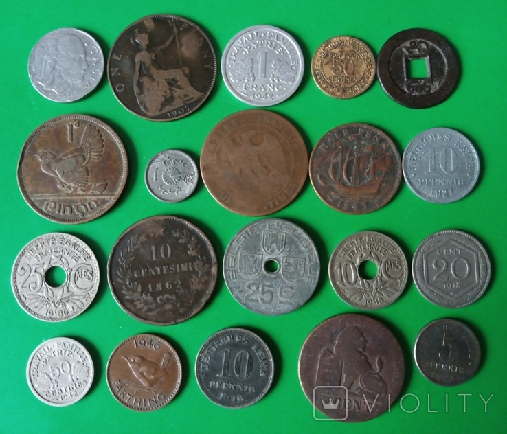 20 монет світу до 1946р БЕЗ ПОВТОРІВ