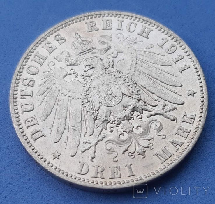 3 марки 1911 E Фридрих Саксония, фото №7