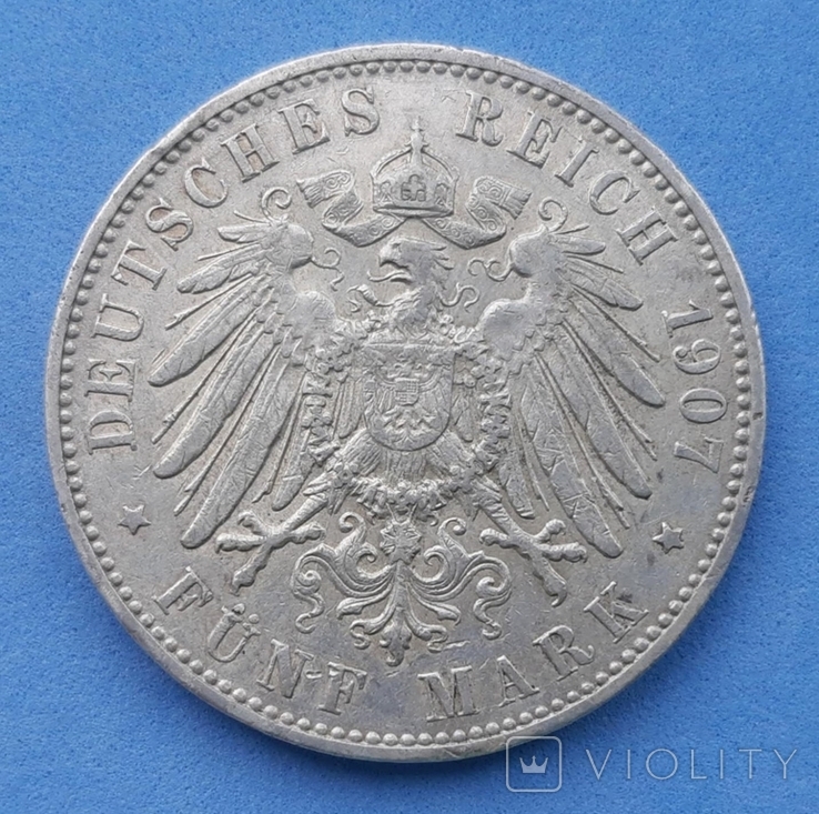 5 марок 1907 J Гамбург, фото №5