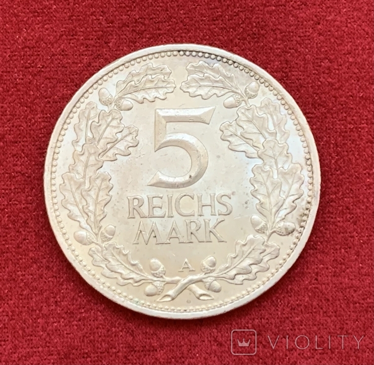 5 марок 1925г Рыцарь, фото №2