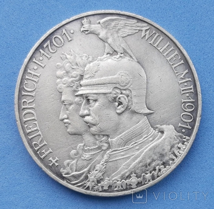 5 марок 1901 А 200 лет династии, Прусия, фото №2