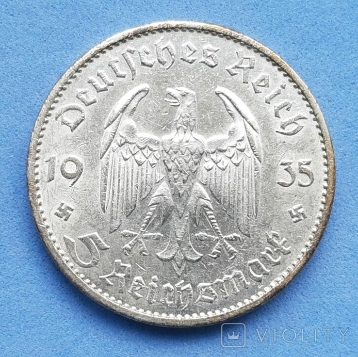 5 марок 1935 E (Кирха) 3й рейх