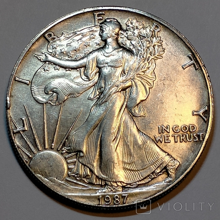1 доллар 1987г. серебро США