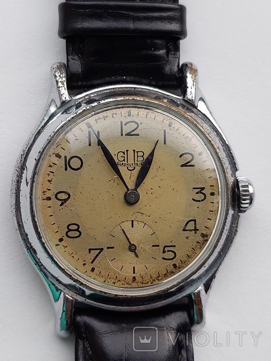 Часы старые военные немецкие механические мужские GUB GLASHUTTE/SA, фото №2
