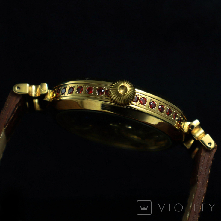 Чоловічий вінтажний наручний годинник скелетон Wаndolec з механізмом Омега Omega Swiss, фото №10