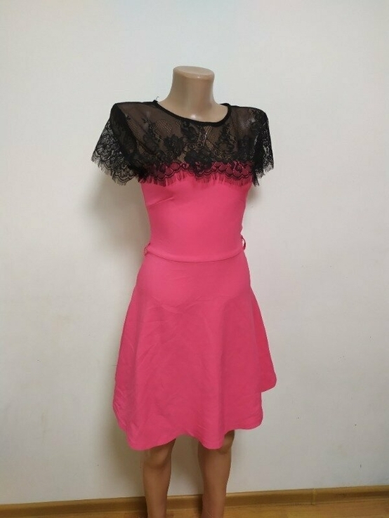 Lefon рожева сукня з мереживом 36 Турция Туреччина платье розовое с кружевом, фото №2