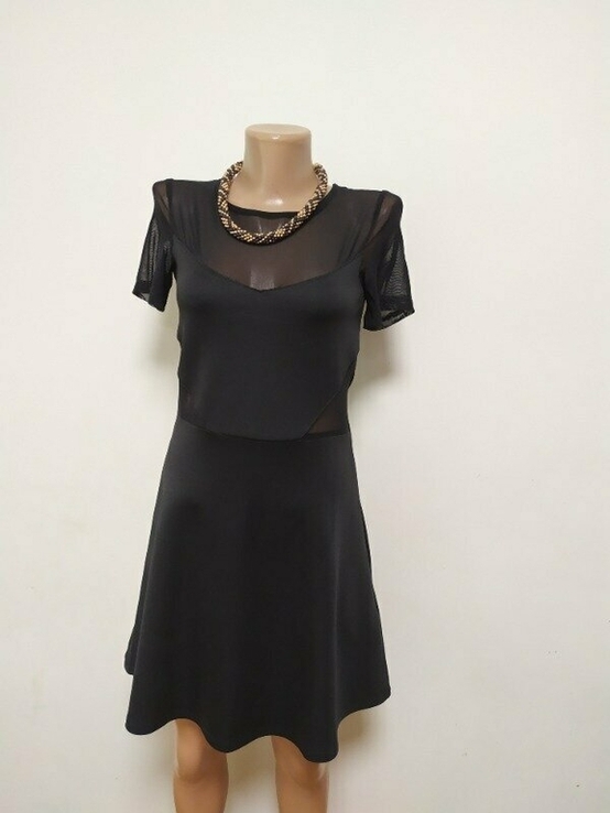 Чорна сукня з сіточкою divided hm 36 6 маленьке чорне плаття сіточка, numer zdjęcia 3