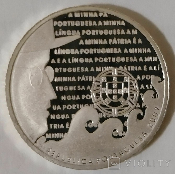 Португалия 2 1/2 евро 2009 - Португальский язык / Серебро 0.925, 12 г, photo number 3