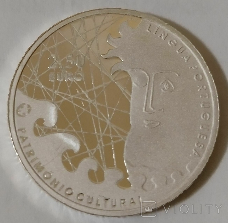 Португалия 2 1/2 евро 2009 - Португальский язык / Серебро 0.925, 12 г, фото №4