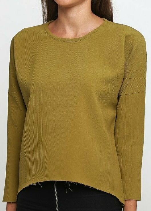 Zara джемпер пуловер s m олива кофта рубчик, фото №5