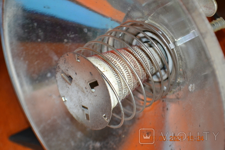 Ceramic round spiral heater EKU-0.5. Lamp for heating. Working. 1984., photo number 3