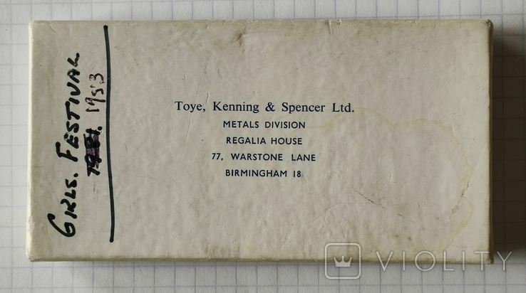 Toye, Kenning Spencer Ltd. оригінальна коробка від Steward RMIG за 1953 рік, фото №2