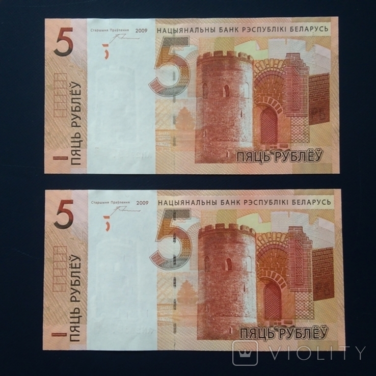 5 рублей Беларусь 2009 - 2шт