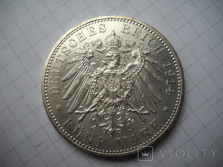 5 марок 1914 Ангальт, фото №4