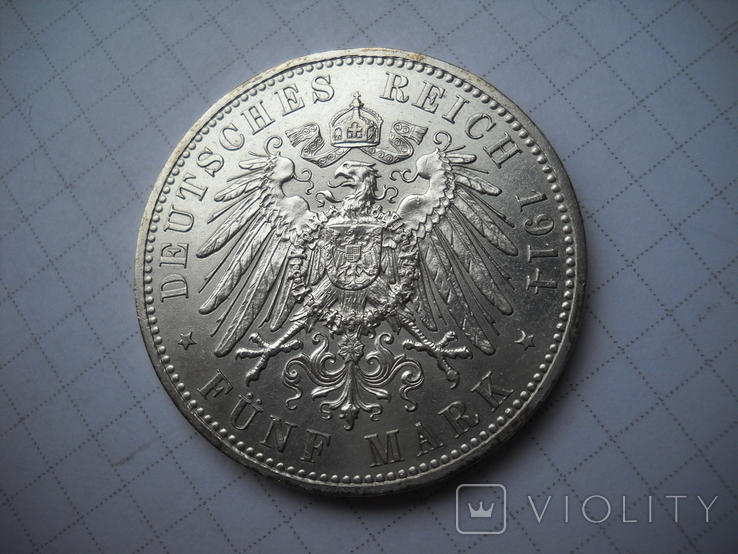 5 марок 1914 Ангальт, фото №5