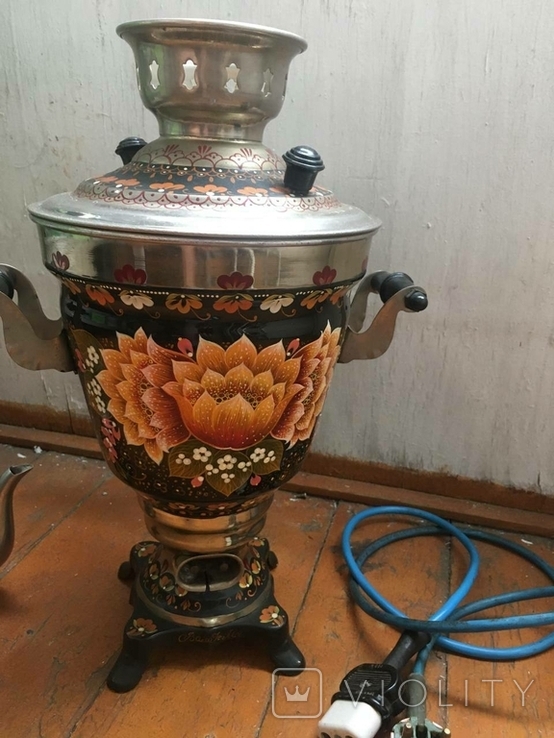 Hand-painted samovar and teapot. USSR, photo number 10