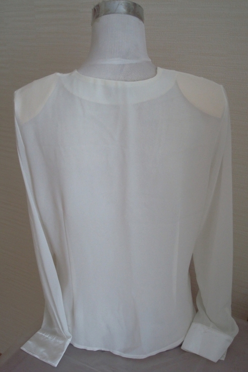 Нарядная блузка женская на замке бело/молочная Польша, фото №6