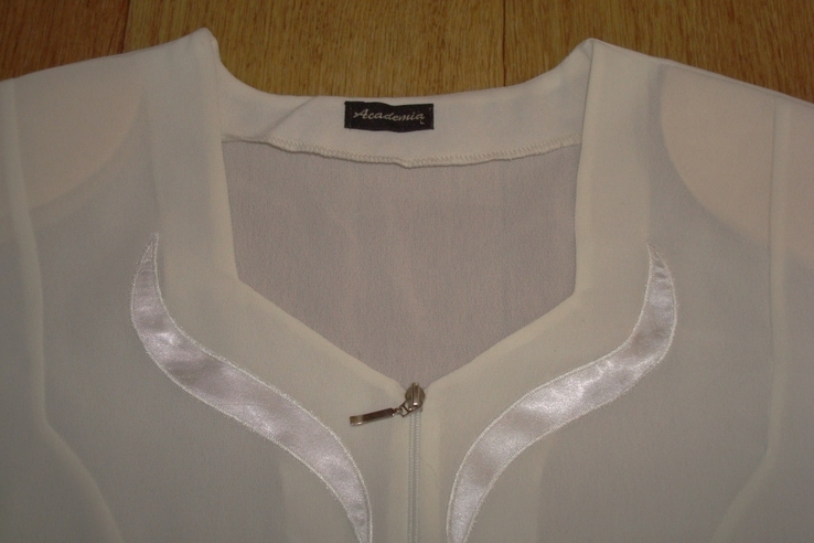 Нарядная блузка женская на замке бело/молочная Польша, photo number 7