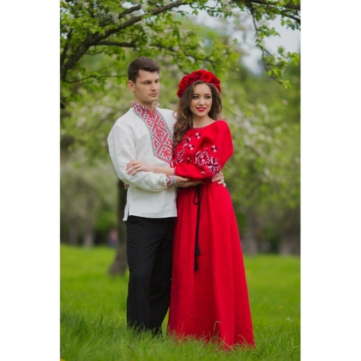 Чоловіча сорочка-вишиванка з традиційною червоно-чорною вишивкою, фото №6