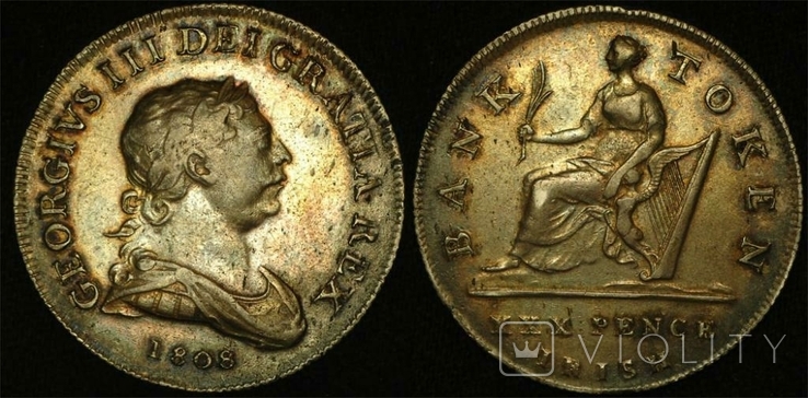 Ирландия 30 пенсов 1808 серебро