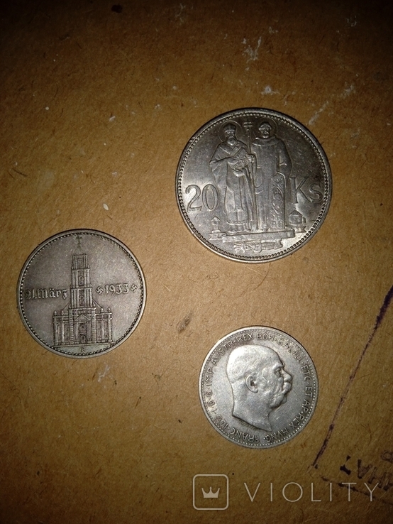 Монеты Лот из 3 монет серебро, фото №2