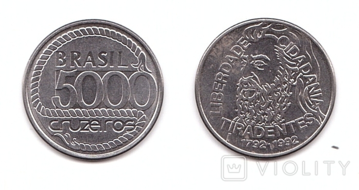 Brazil Бразилия - 5000 Cruzeiros 1992