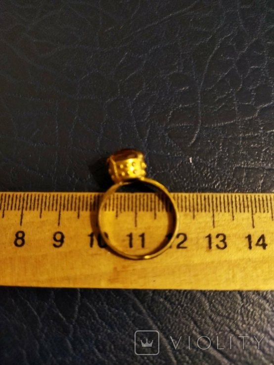 Кольцо с желтым камнем, фото №4