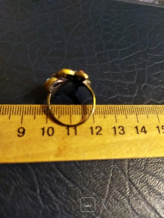 Ring with brown AB stones, photo number 4