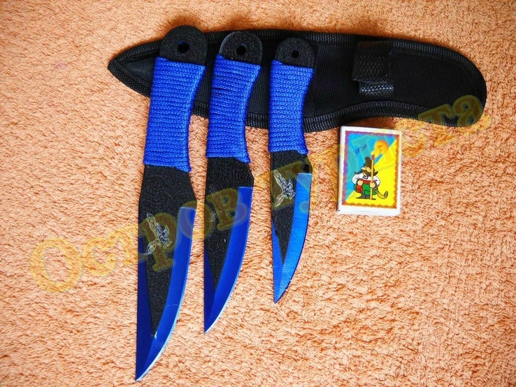Комплект метательных ножей Mountain Eagle набор 3 шт с чехлом, фото №6