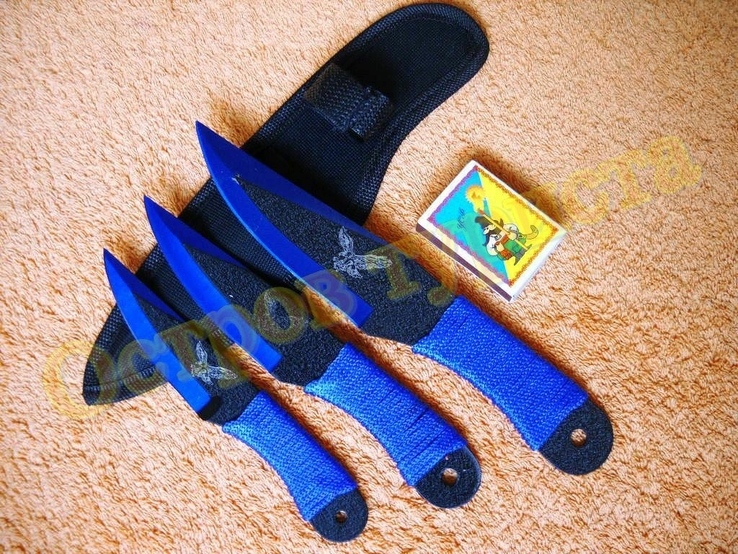 Комплект метательных ножей Mountain Eagle набор 3 шт с чехлом, фото №8