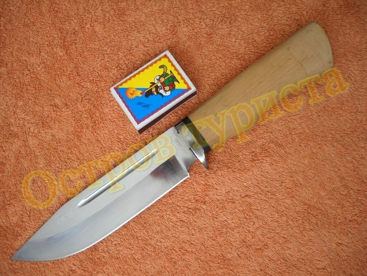 Нож охотничий Рекс с ножнами деревянная рукоять сталь 65х13, фото №5