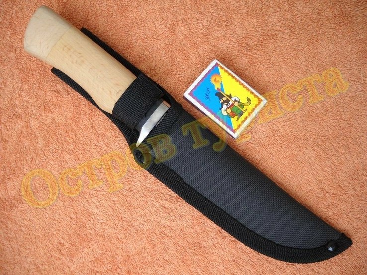 Нож охотничий Рекс с ножнами деревянная рукоять сталь 65х13, фото №6