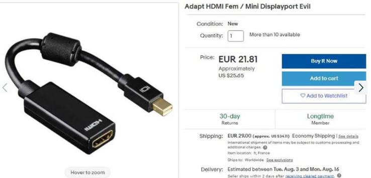 Адаптер HAMA HDMI Переходник HAMA HDMI gold plated, фото №2