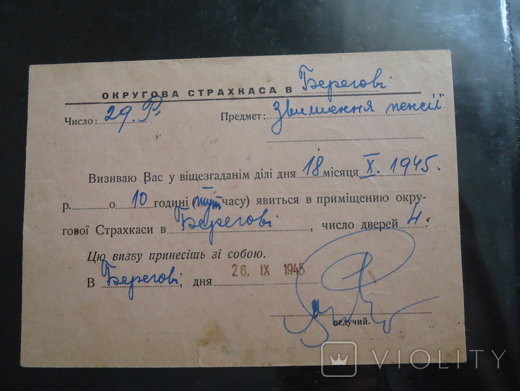 Закарпатська Україна 1945 р. карточка франковка 10філл., фото №4