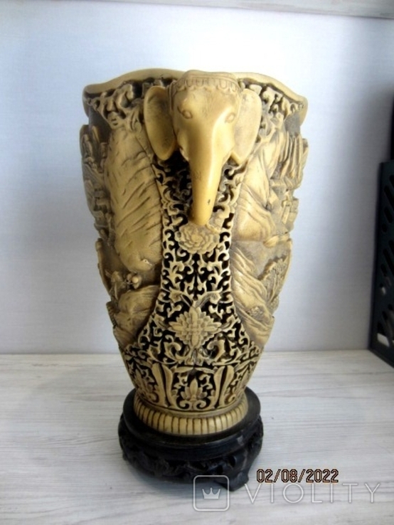 Vintazhna Aziatska vasa alabaster Hand carving, photo number 9