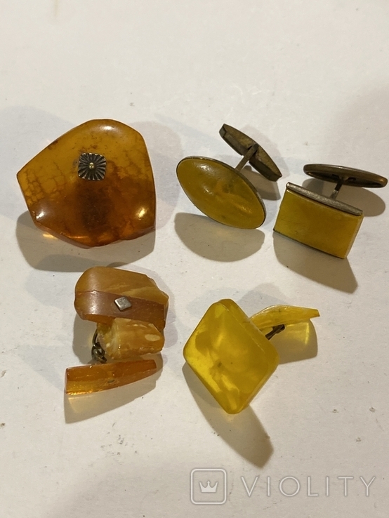 Different cufflinks with amber (F5), photo number 2