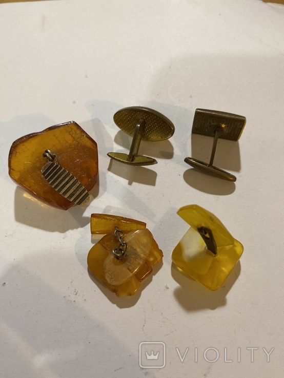 Different cufflinks with amber (F5), photo number 3