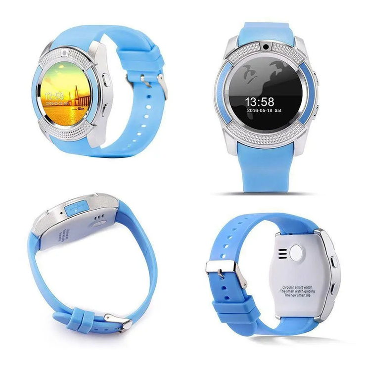 Умные смарт-часы Smart Watch V8. Цвет: синий, photo number 8
