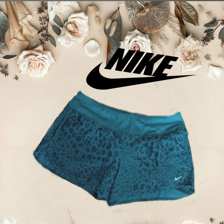 Nike Dri Fit оригинал Красивые спортивные женские шорты т. бирюза с плавками L на 50, фото №2