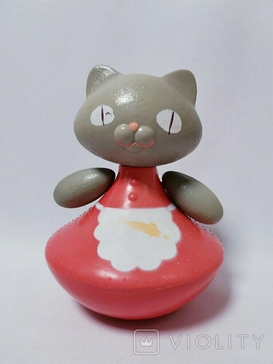 Целулоїдний стакан мама кішка кухар ціна марка СРСР целулоїдна іграшка 18см, фото №4